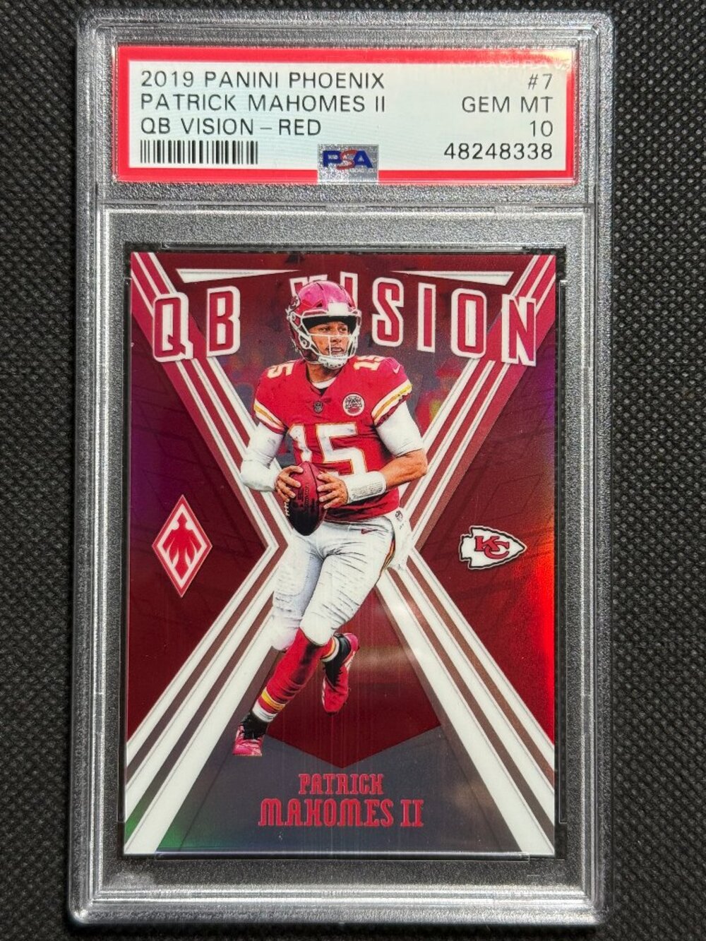 2019 PANINI PHOENIX PATRICK MAHOMES II QB VISION #7 RED /299 PSA 10 CHIEFS MVP